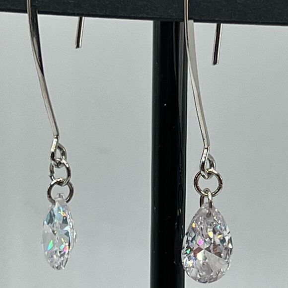 Austrian Crystal Silver Drop G by Gennaro Earrings $16ea / 3 for $25 - Picture 1 of 7